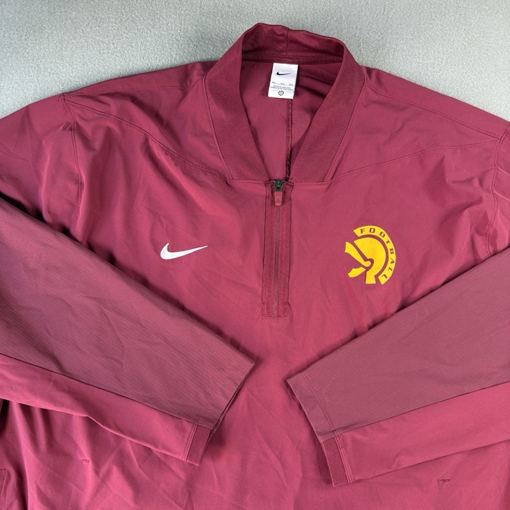 Nike USC Trojans Football 4XL Quarter Zip Pullover Jacket Cardinal HF7067-611